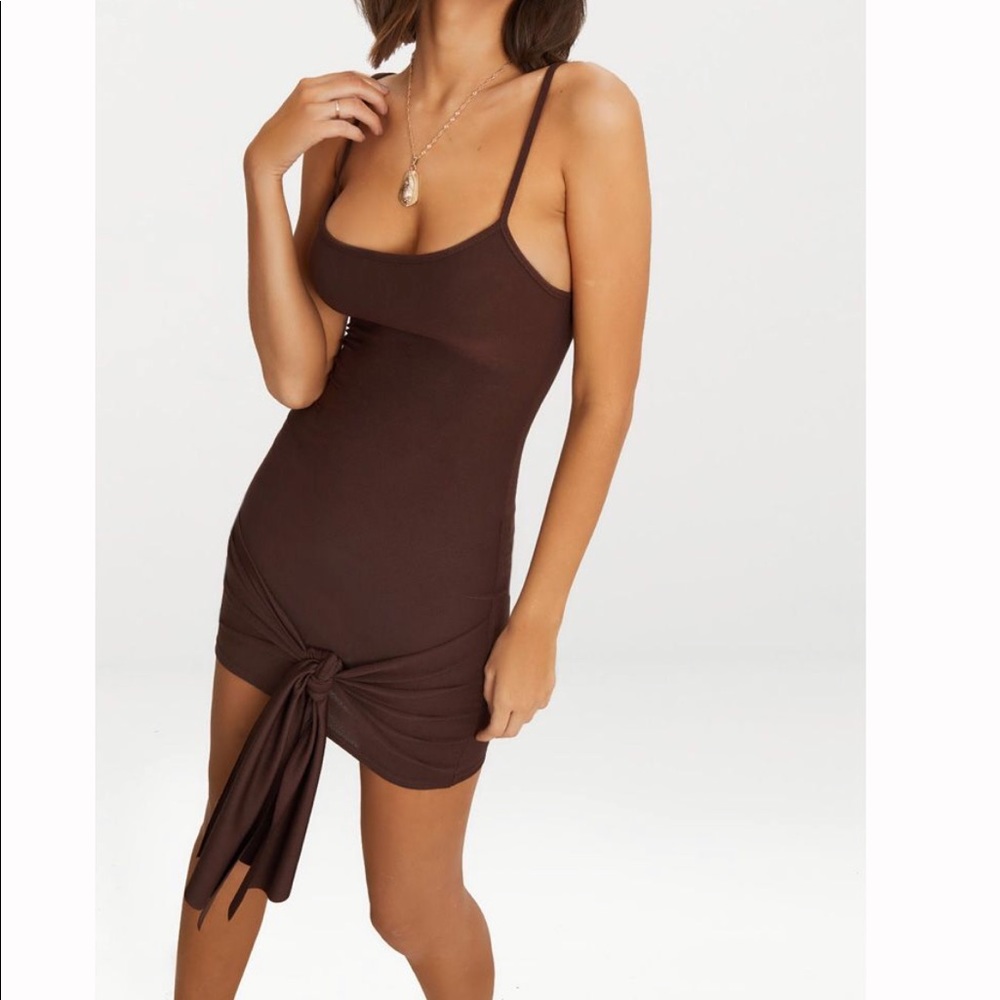Brown mini dress